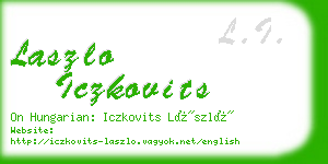 laszlo iczkovits business card